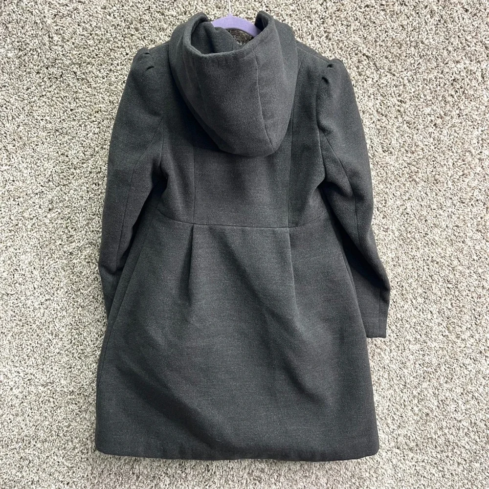Rothschild Coat Girls‎ Small 7-8 Gray Rose Snap Button Down Front Winter